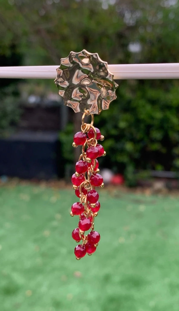 Pendiente Coliflor Granate