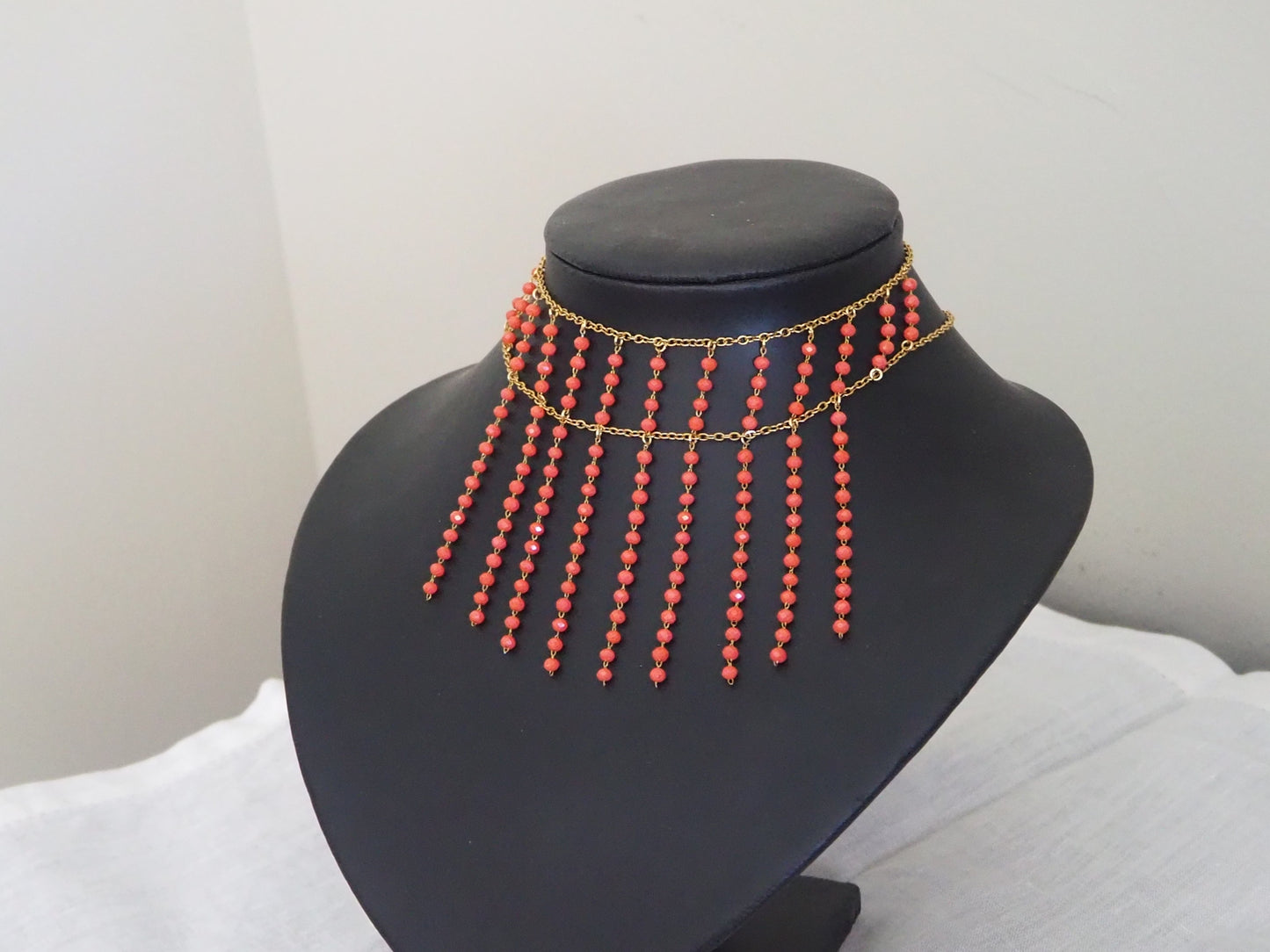 Choker Lluvia Coral