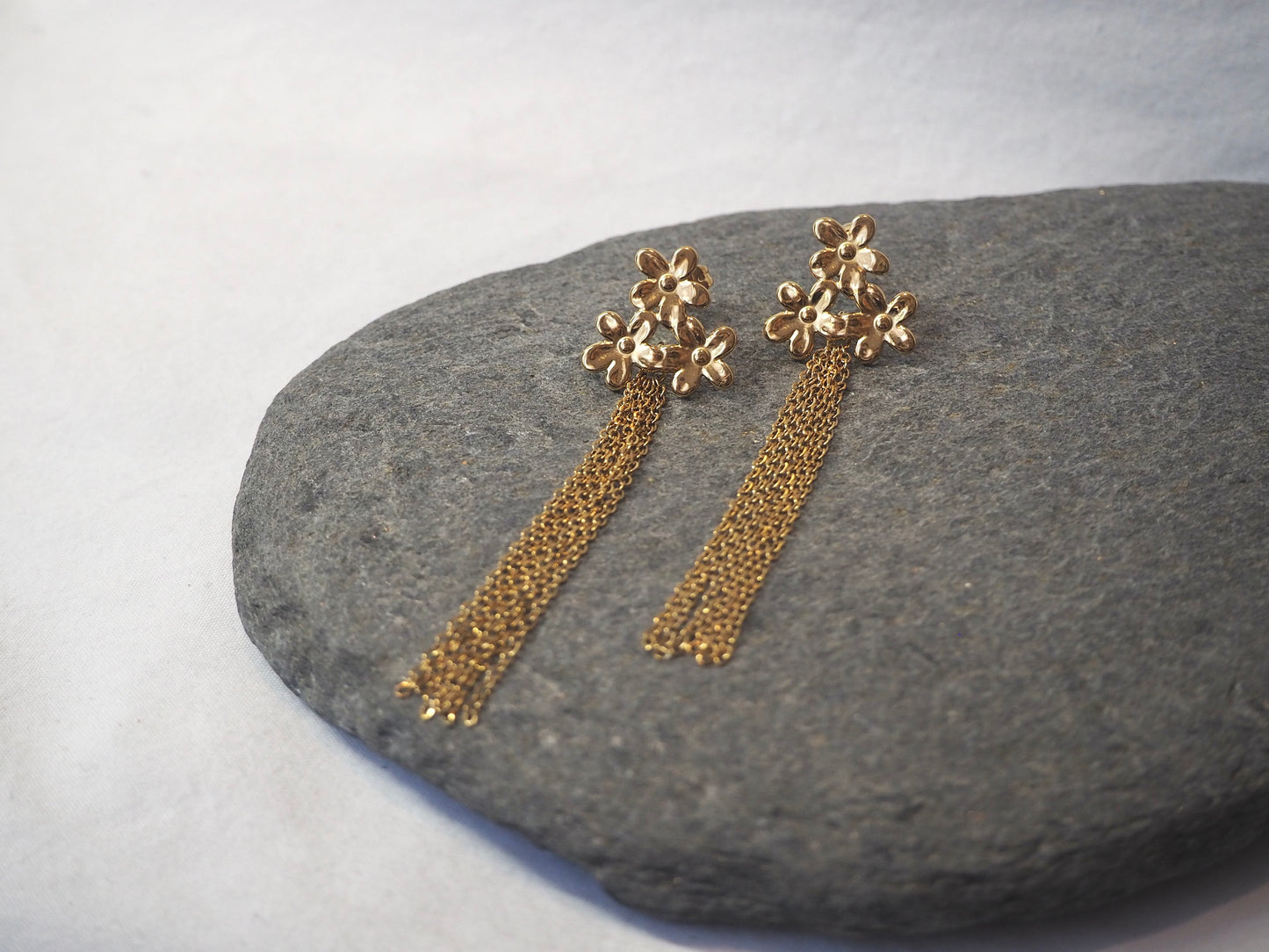 Pendientes Flor con Cadena