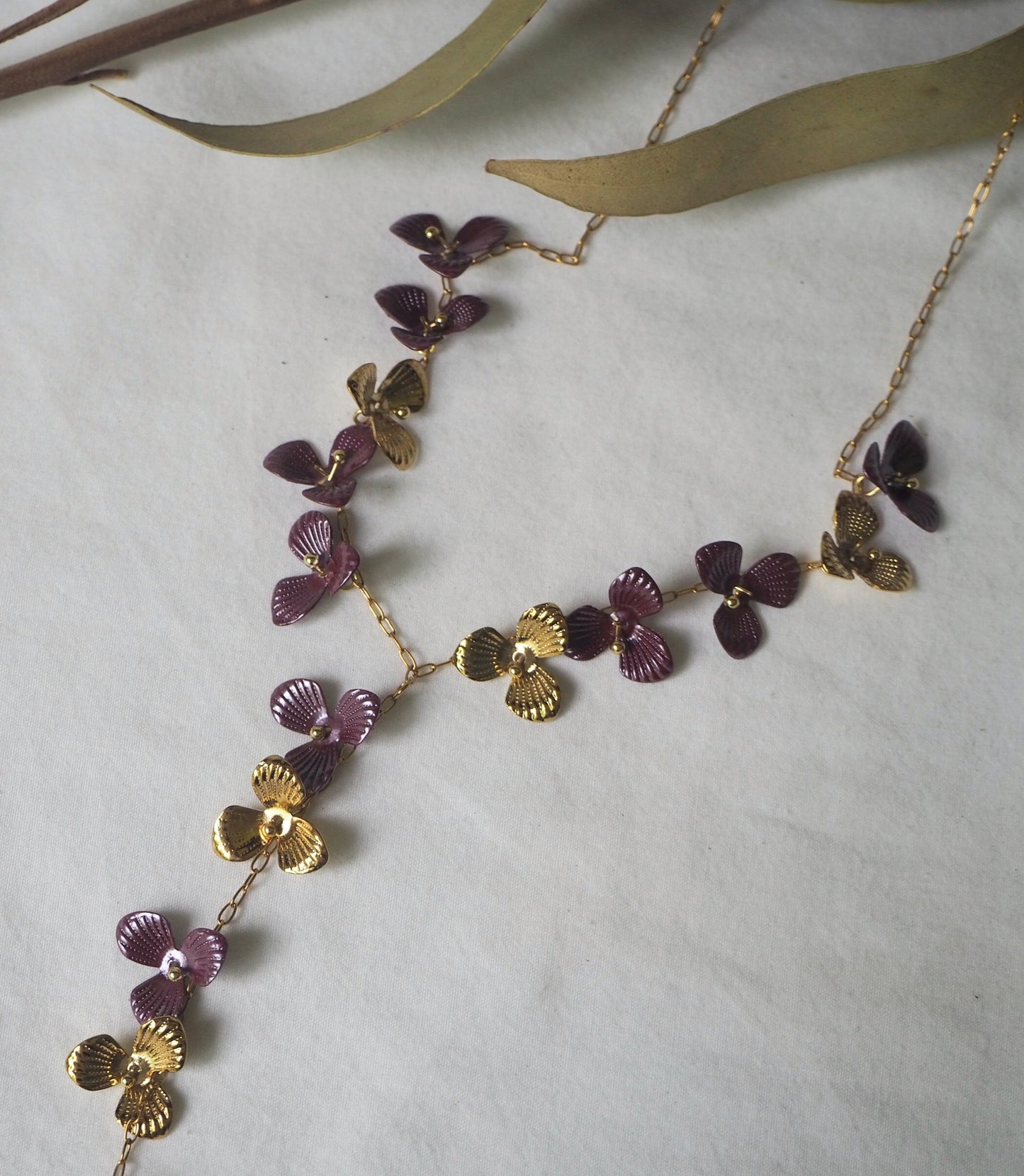 Collar Y Flor Morado